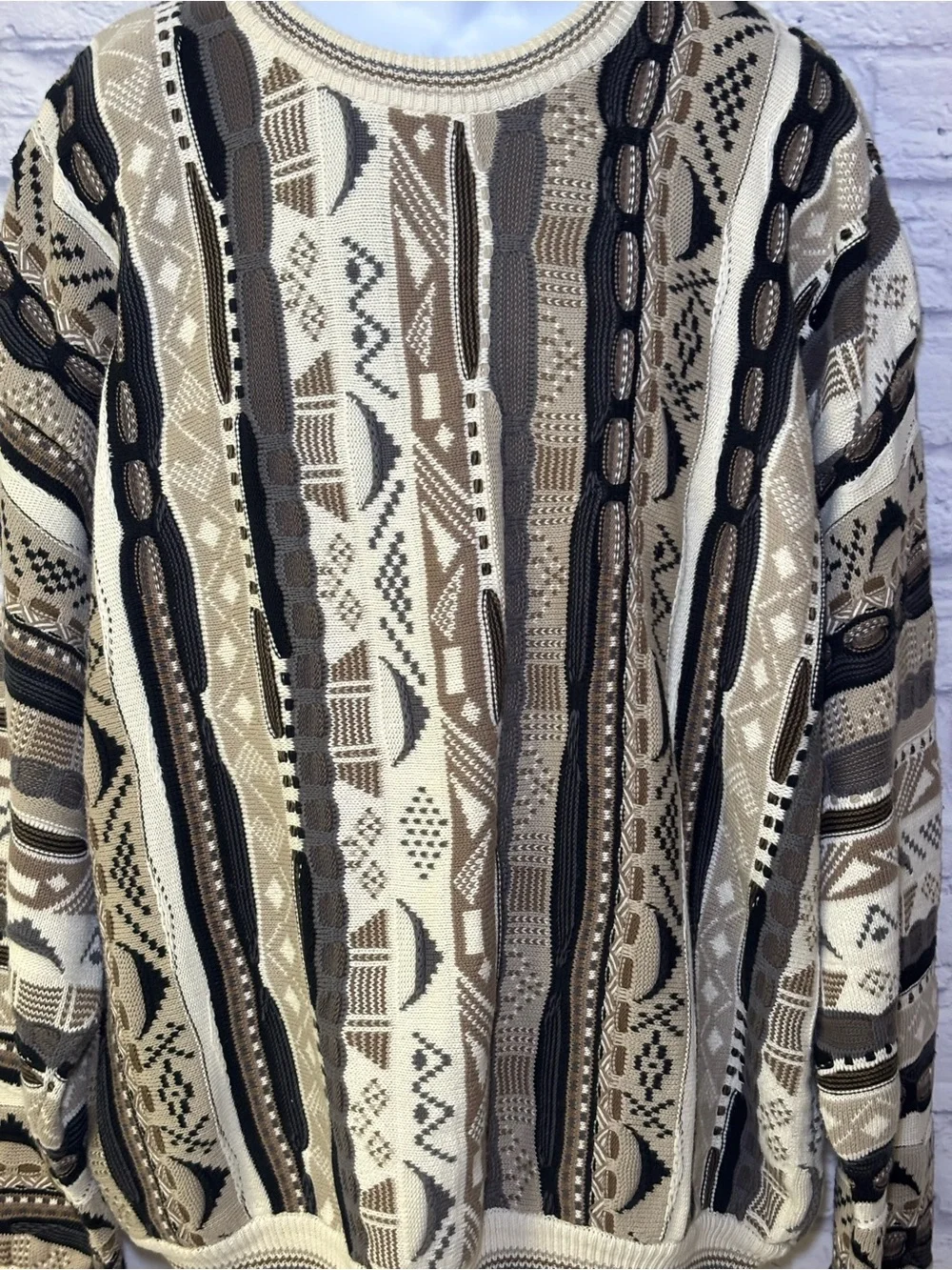 Vintage Cotton Traders Coogi Style 3D Knit Multicolor Sweater XXLT
